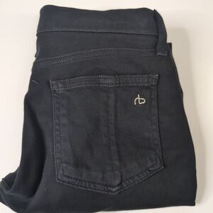 Rag‎ & Bone Leggings Skinny Jeans Coated Black Size 25